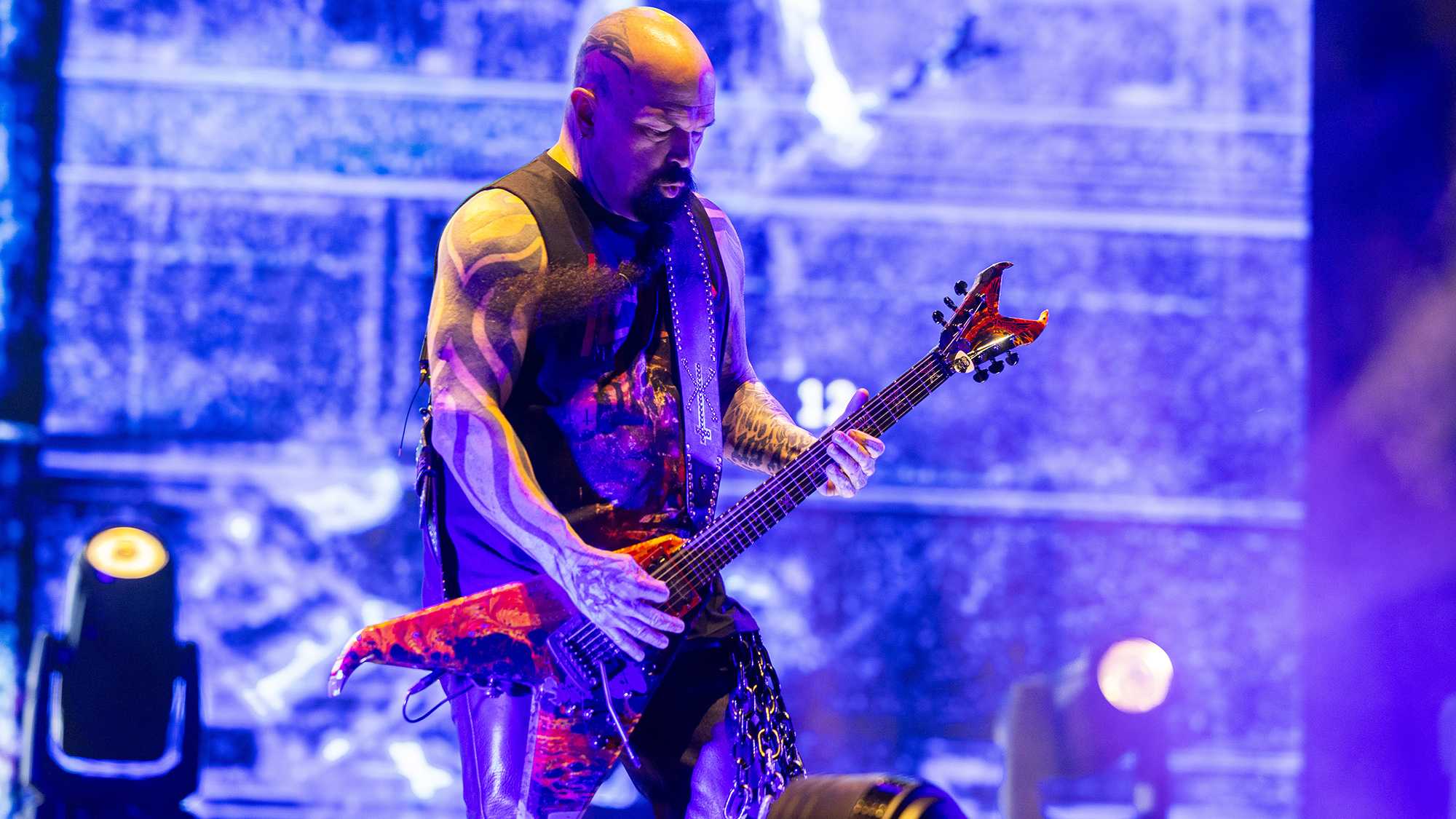 Kerry King of Slayer performs at the Festival d'&amp;eacute;t&amp;eacute; de Qu&amp;eacute;bec on July 11, 2025 in Quebec City, Quebec