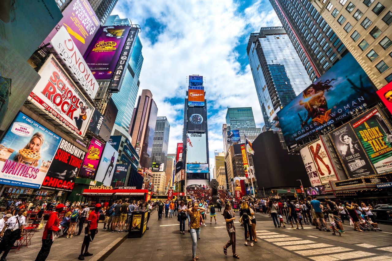 New York Times Square covered in Broadway posters