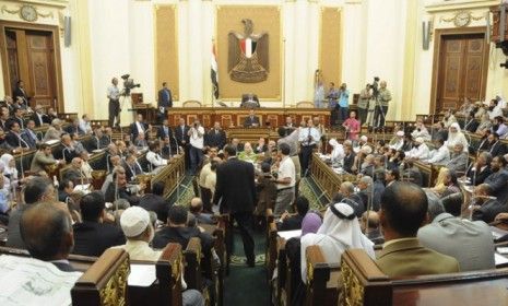 Egypt&amp;#039;s disbanded parliament meets Tuesday, intensifying tensions between the military and President Mohamed Morsi.