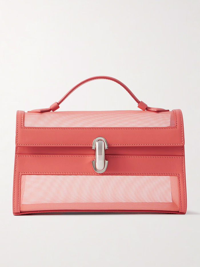 SAVETTE, Symmetry Pochette Leather and Mesh Tote
