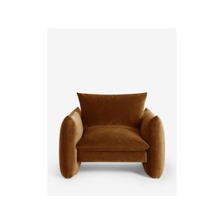 accent chair in cognac velvet