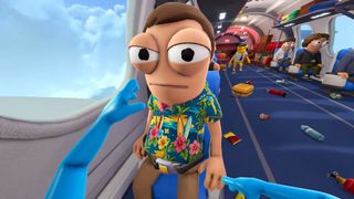 Dear Passengers screenshot showing big-eyed character squinting