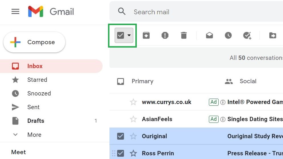 How to mark all as read in Gmail