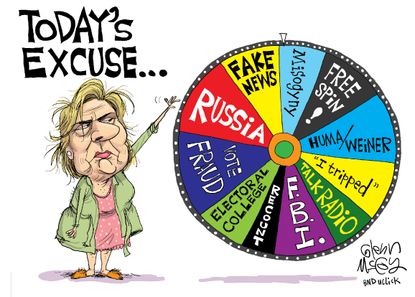 Political cartoon U.S. Hillary Clinton campaign defeat
