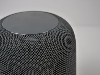 Close-up photograph of the HomePod