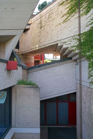 The exterior corridors of Villa Caffetto