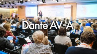 The new Dante AV chipset being used in a presentation.
