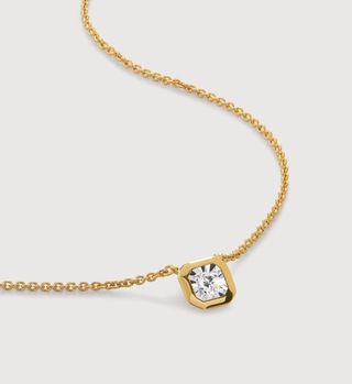 Monica Vinader, Lab Grown Diamond Solitaire Asscher Chain Necklace Adjustable