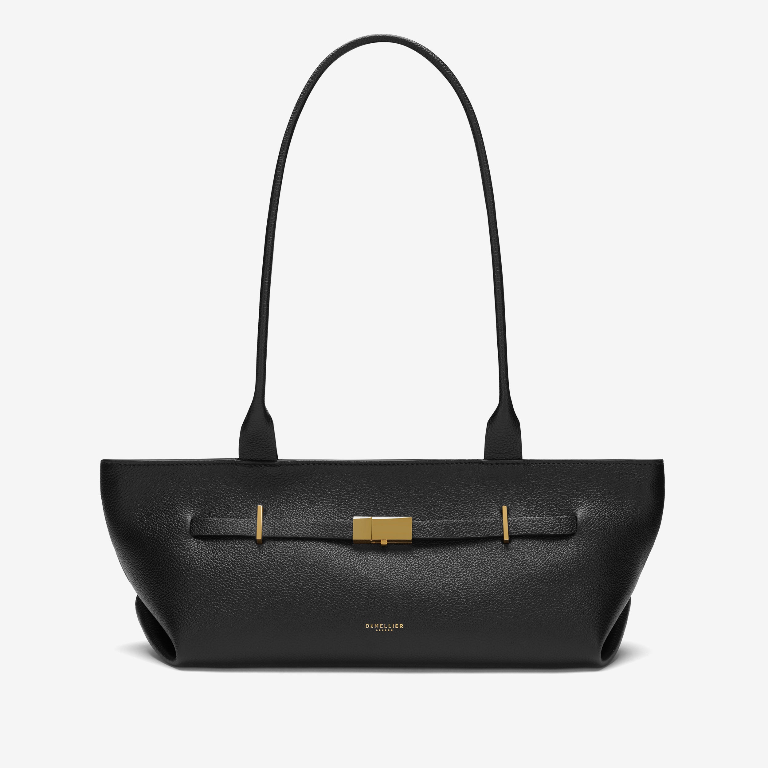 The New York Shoulder | Black Small Grain | Demellier