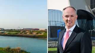 A hole on Yas Links in Abu Dhabi (left); Chris May, the CEO of Dubai Golf (right)