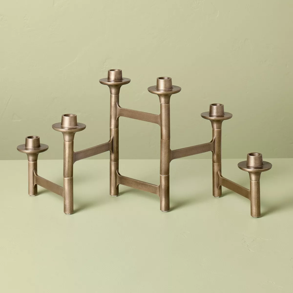 brass six count candle candelabra