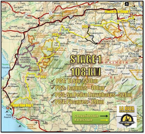 La Ruta stage 1 map