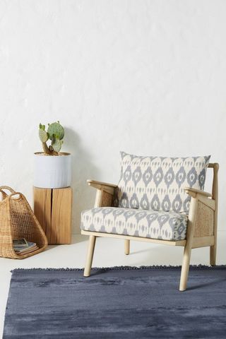 Washed Ikat Cane Chair 