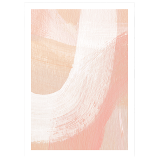 An abstract pink and peach art print