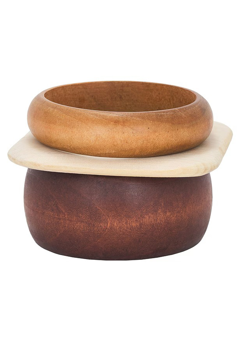 Epifene Multi Colored Wooden Bangles Set of 3