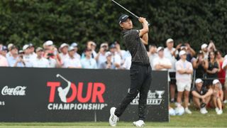 Collin Morikawa takes a shot at the Tour Championship