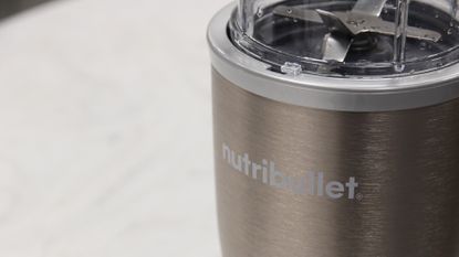 Nutribullet vs Nutribullet Pro - a close up of the logo and blades of the NutriBullet Pro 900 blender