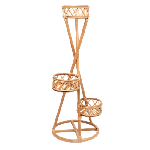 Bali Natural Rattan Triple Plant Stand | Oliver Bonas