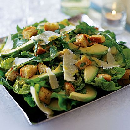 Rocket, Baby Gem and Avocado Salad with Parmesan Croutons Recipe-new recipes-woman and home