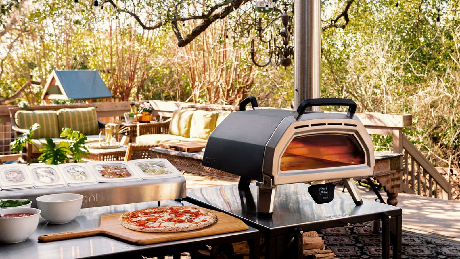 The Ninja Woodfire Outdoor Oven Cooks Pizza, Smokes Meat, and Much More