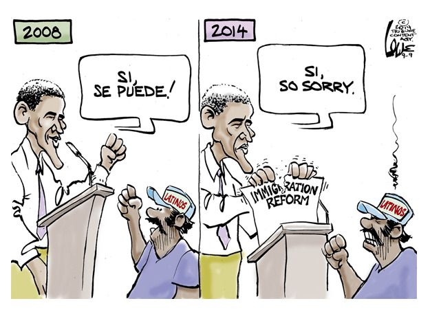 Obama cartoon immigration politics midterms