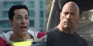 Shazam and The Rock side by side