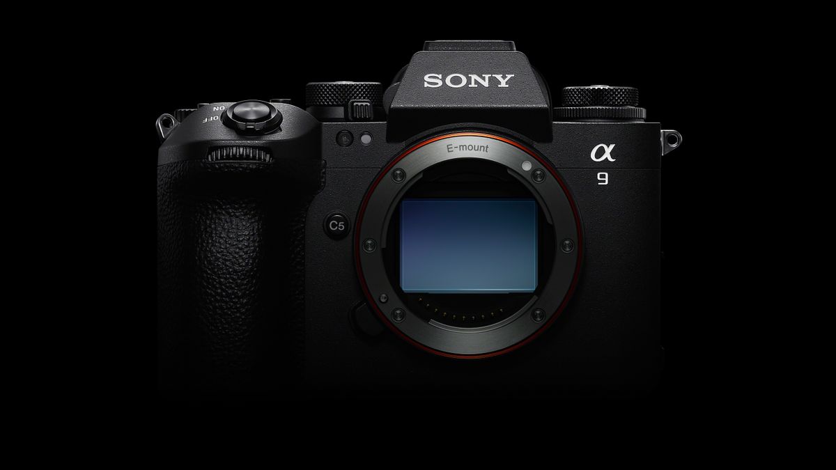 Sony A9 III on a black background