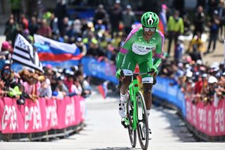 Henok Mulubrhan (Green Project-Bardiani CSF-Faizanè) competing on stage 20 of the 2023 Giro d'Italia on Monte Lussari 