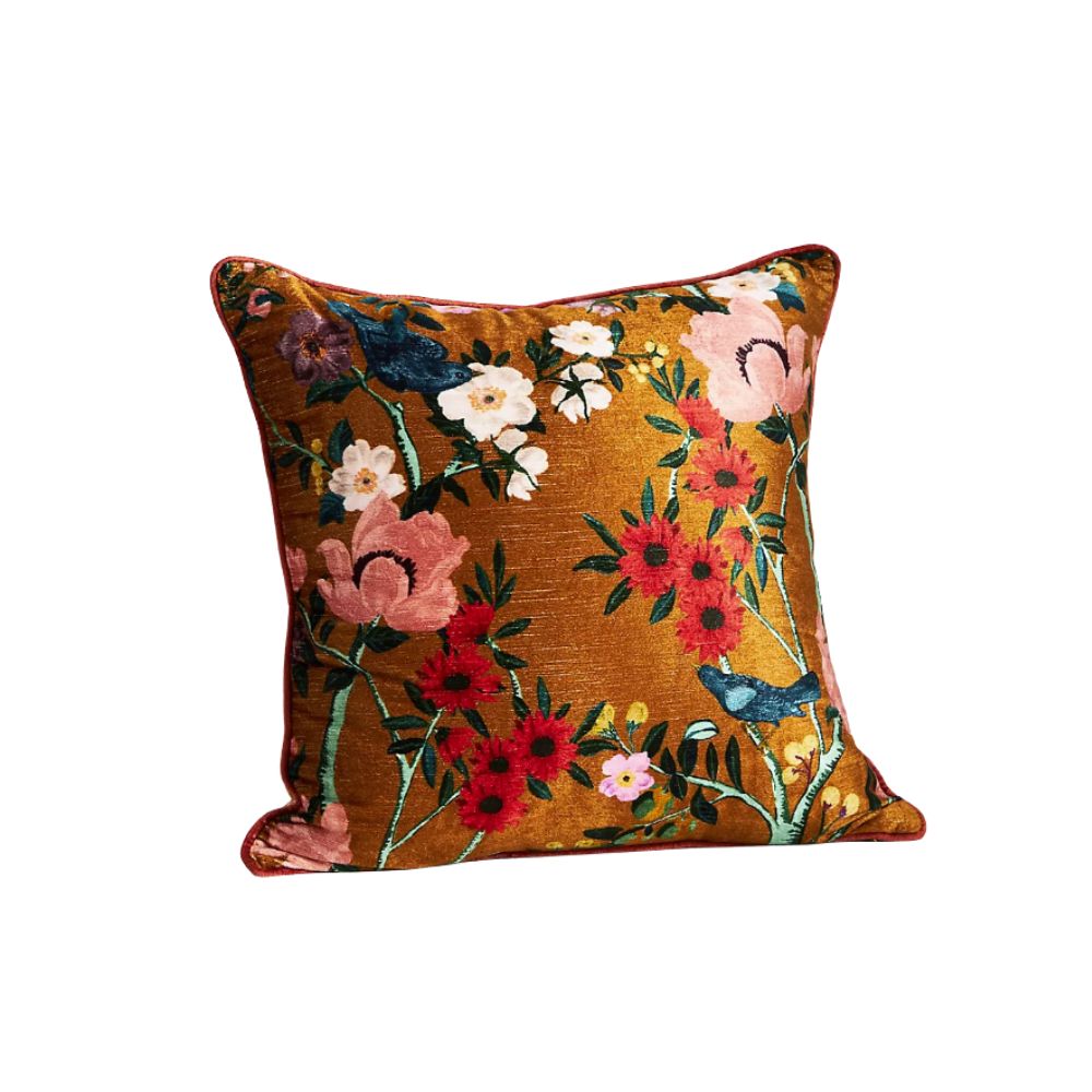 Floral throw pillow