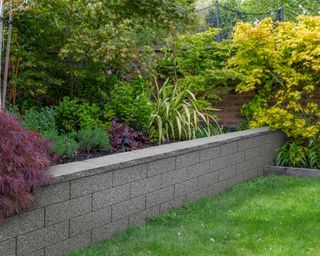 low garden wall made from composite stone