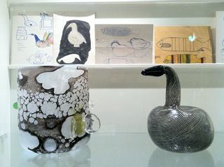 Glassware and sketches by Kaj Franck at the Design Museum