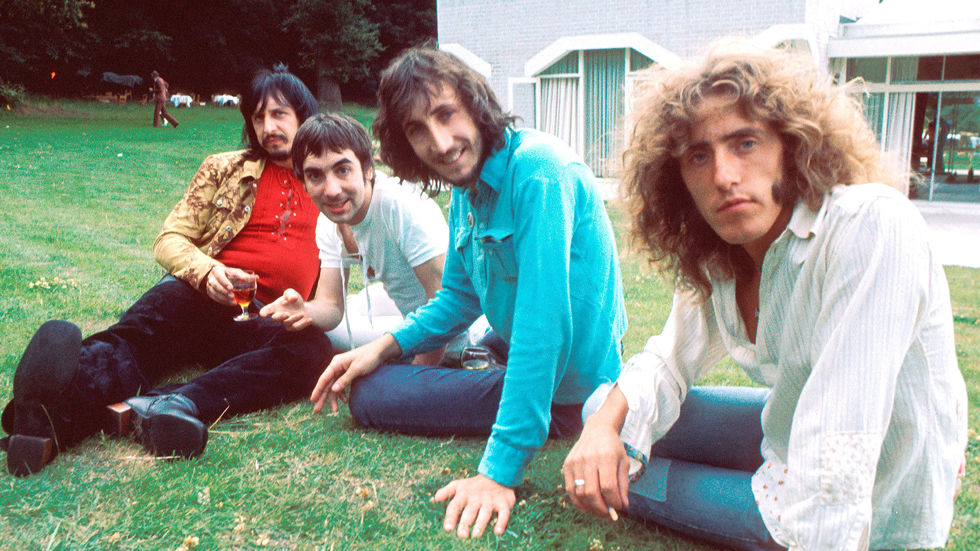 The Who pose for a press call, in Surrey England, July 1971. (from left) John Entwistle, Keith Moon, Pete Townshend and Roger Daltrey.