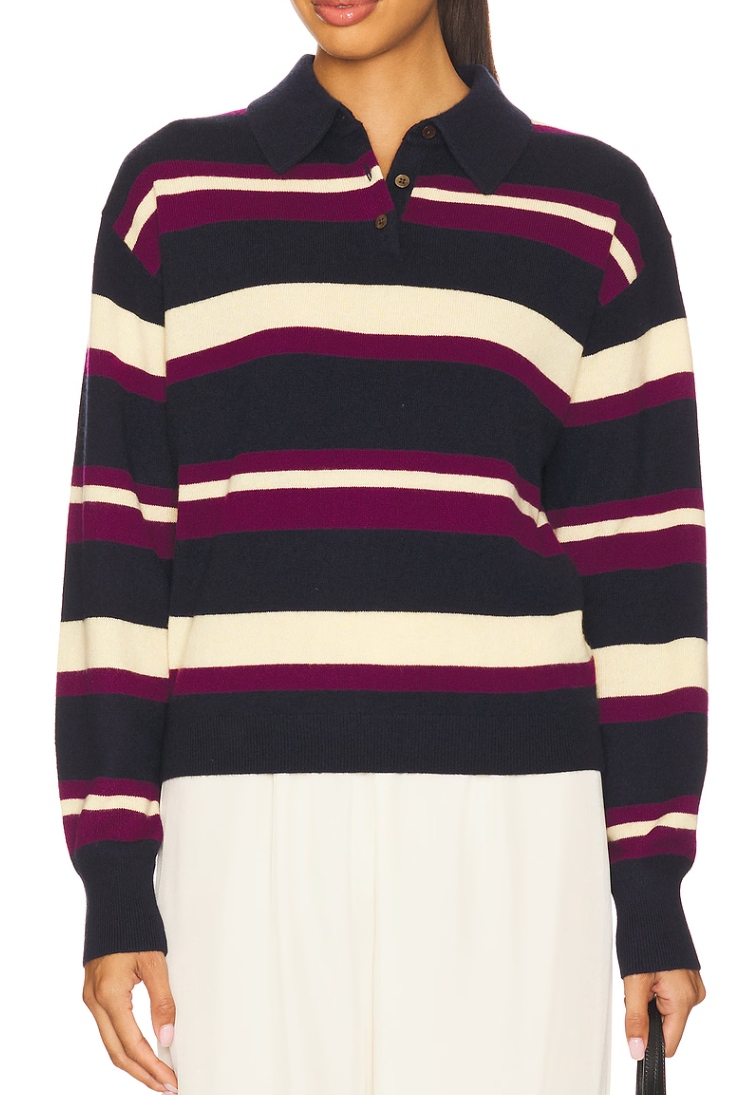 Guest In Residence, Collegiate Stripe Polo Top
