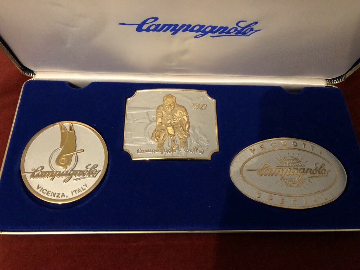 Three Campagnolo commemorative belt buckles from 1980 available on eBay