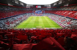 A general view of Allianz arena before the Bayern Muenchen v Manchester United Friendly Match at Allianz Arena on August 5, 2018 in Munich, Germany.