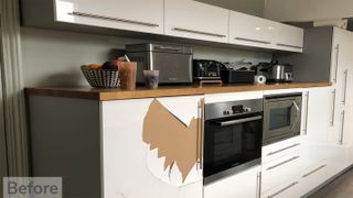damaged kitchen units
