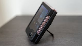 The Samsung Galaxy Z Flip 5 with a Thinborne case and MagSafe ring