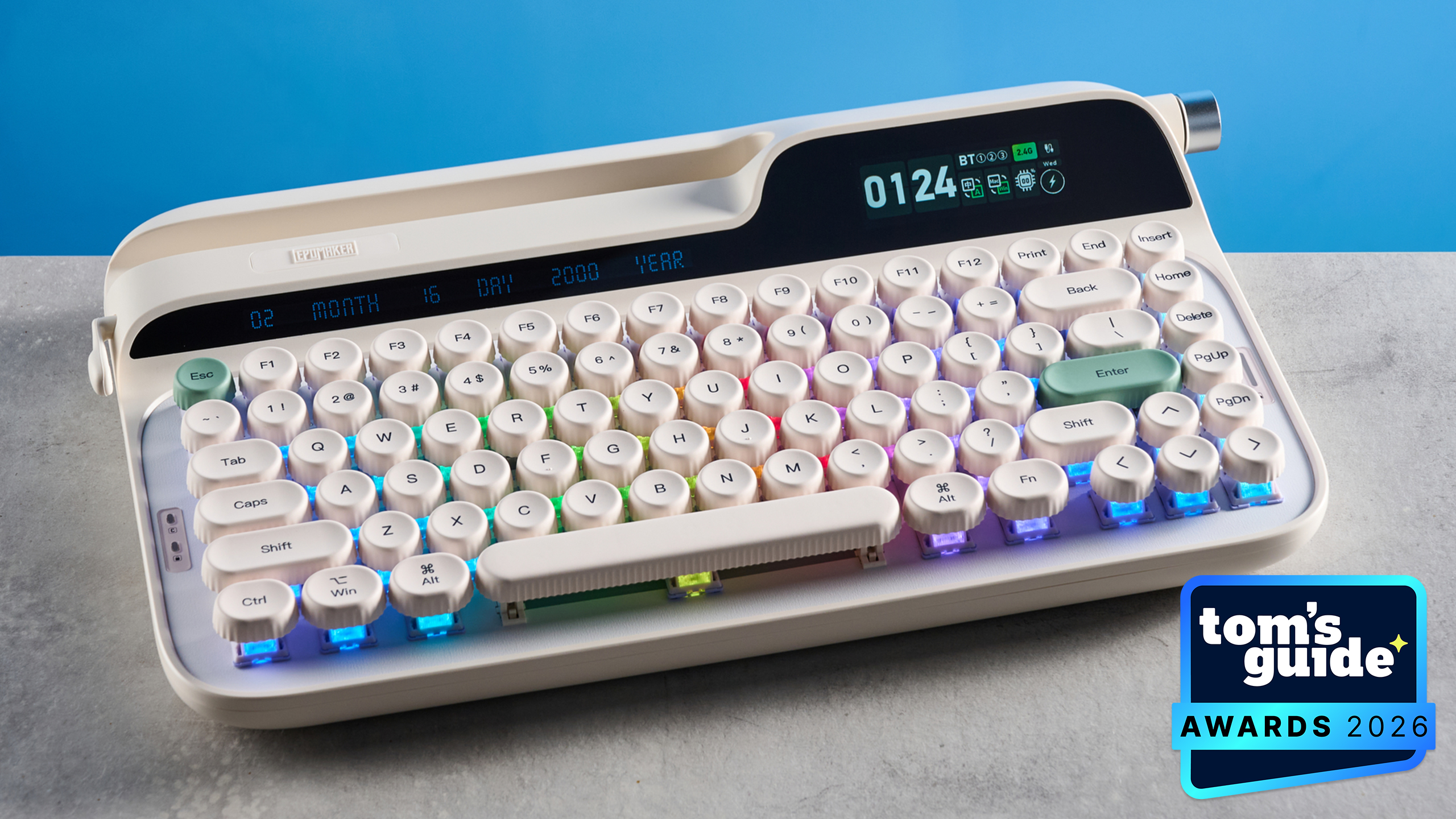 The Epomaker Glyph keyboard with a TG Awards 2026 badge