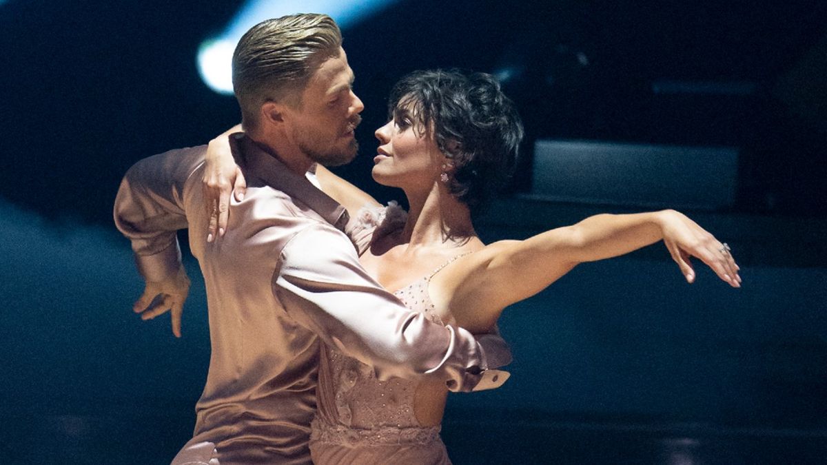 Derek Hough and Hayley Erbert Hough performing on Dancing With the Stars&#039; Dedication Night.