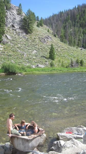 Stopping along the drive to Montana to refresh the legs in a natural hot spring