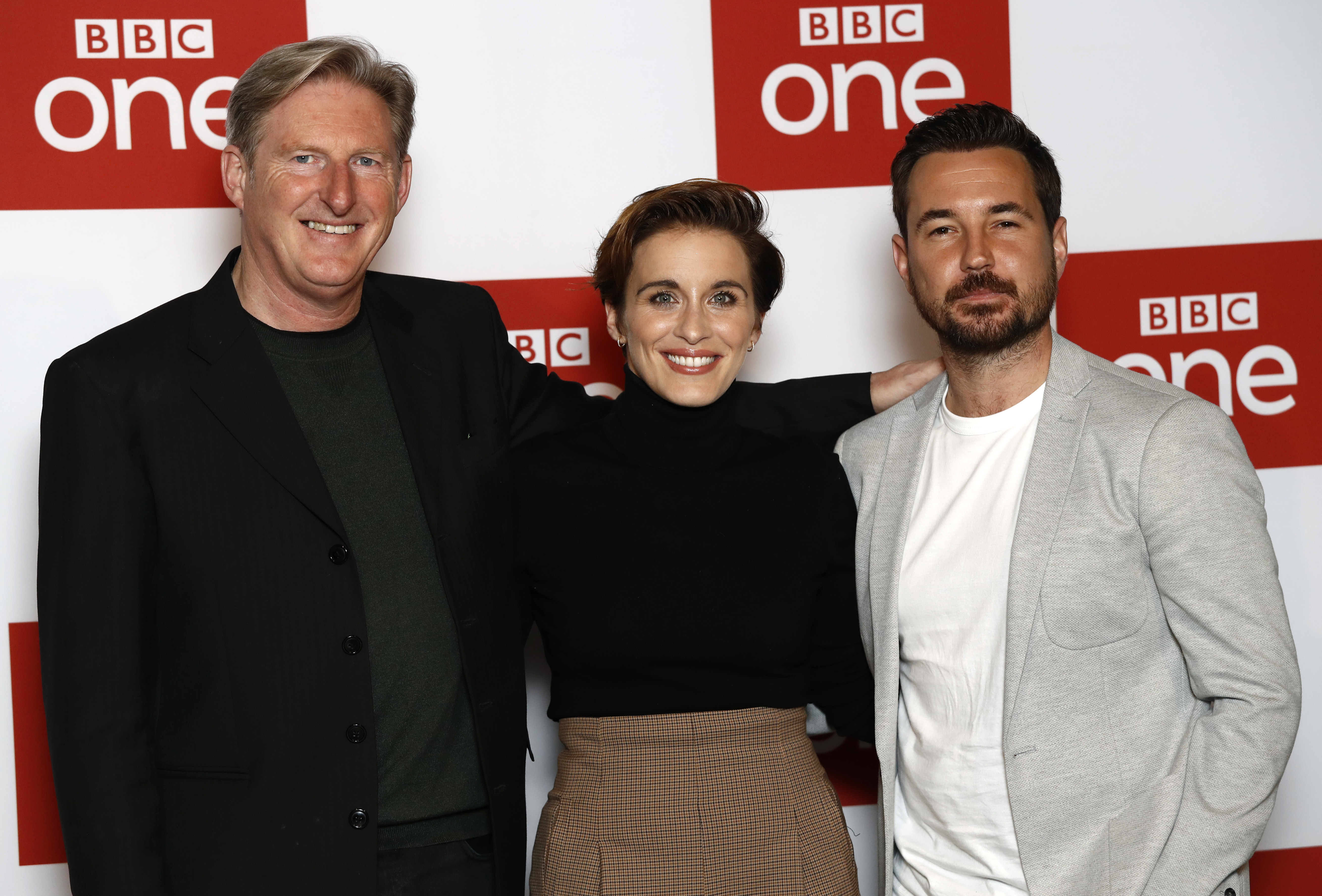 Line of Duty stars Adrian Dunbar, Vicky McClure and Martin Compston.