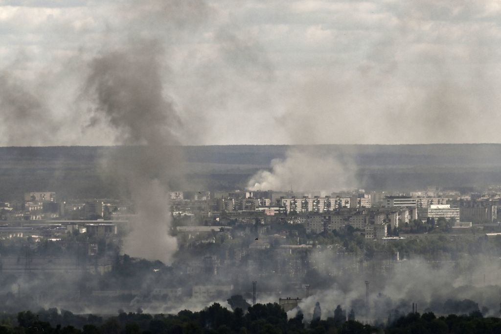 Damaged buildings in Sievierodonetsk