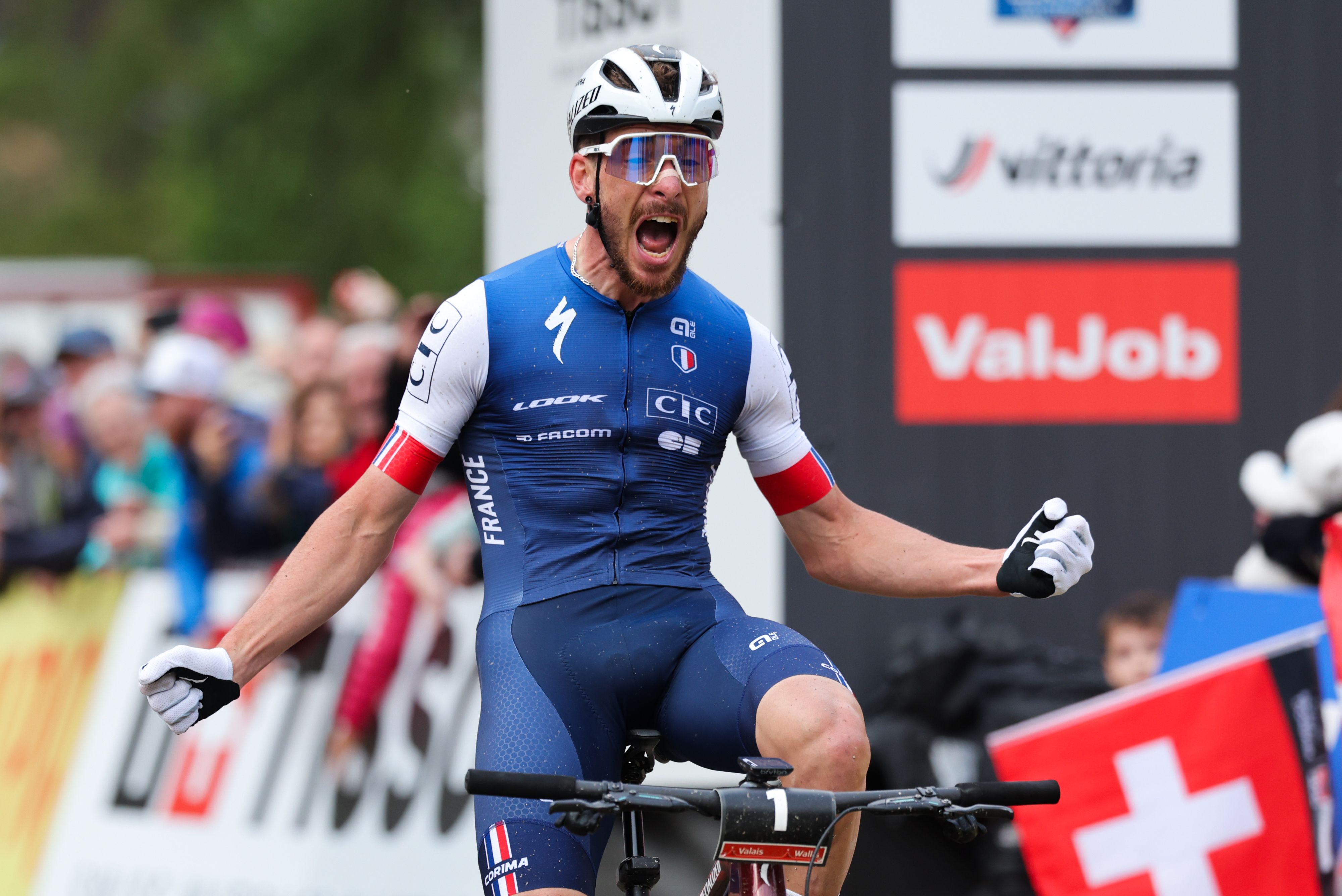 2025 UCI Mountain Bike World Championships - 09 Sep 2025Cycling - 2025 UCI Mountain Bike World Championships - Cross-country Short Track - Zermatt, Valais, Switzerland - Men Elite Final - Victor Koretzky (France) wins the Men Elite Cross-country Short Track World ChampionshipBy: Alex Whitehead/SWpix.com/Shutterstock