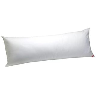 A white AllerEase Body Pillow against a white background