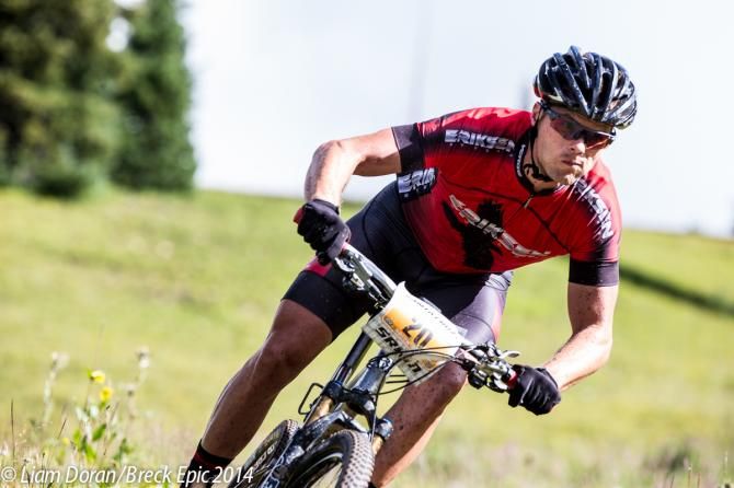 Kent Eriksen frame builder, Brad Bingham, puts his framework to the test down Gold Dust trail