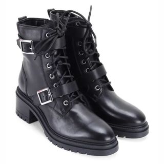 black lace up boots