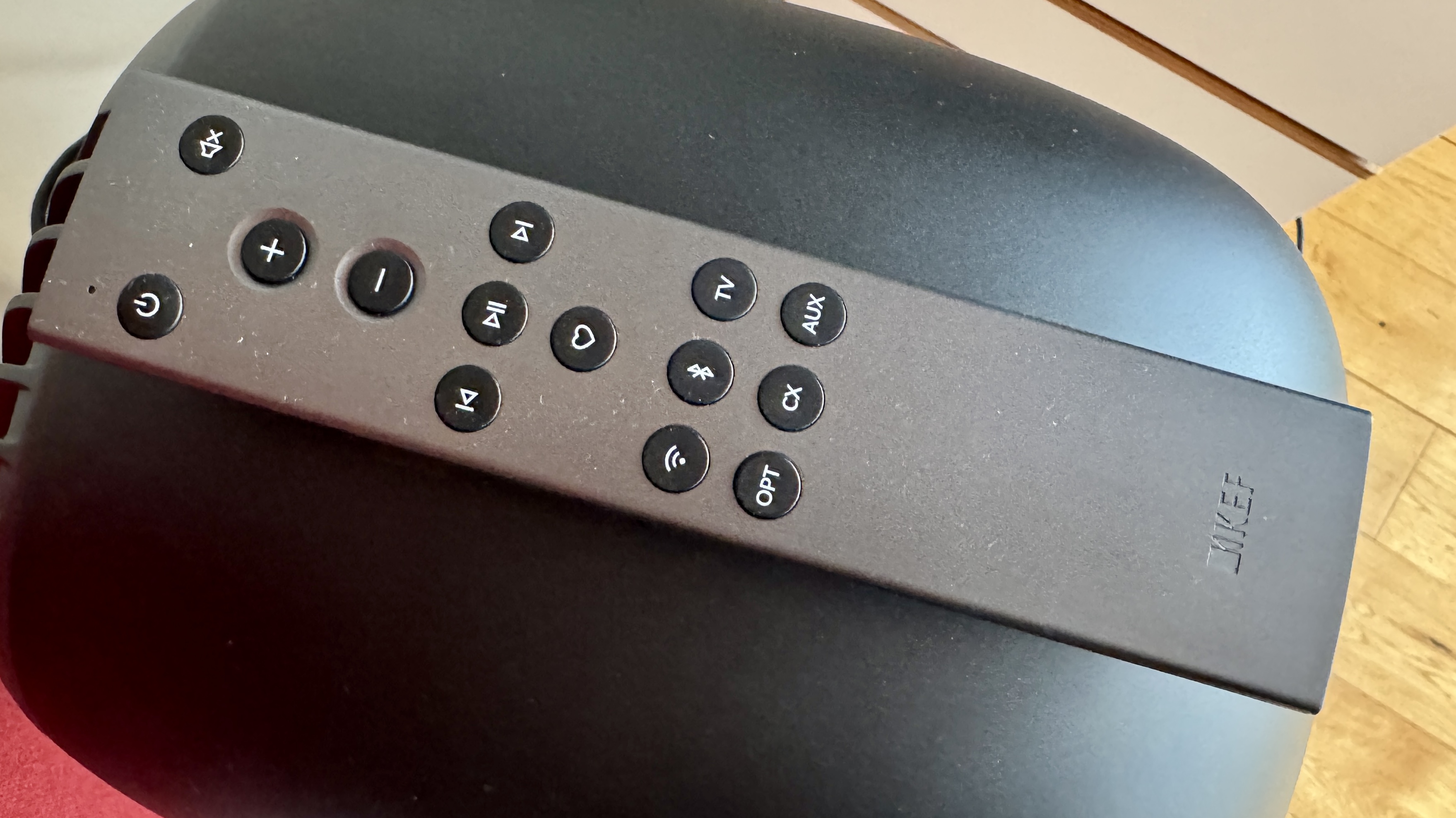 KEF LS Luxe in a hi-fi listening room, in close up