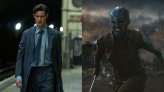Matt Smith in Morbius and Karen Gillan in Avengers: Endgame, pictured side by side.