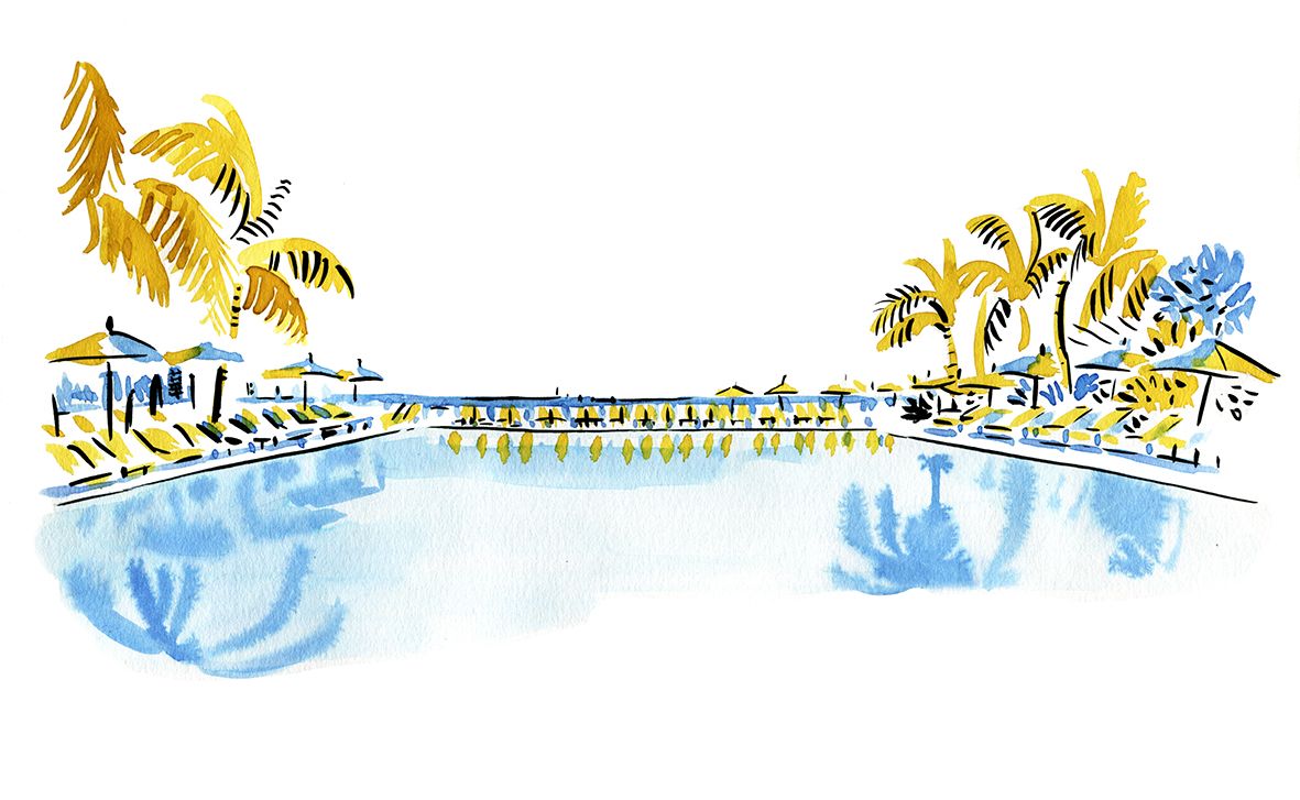 Colour illustration of The Standard Spa pool area