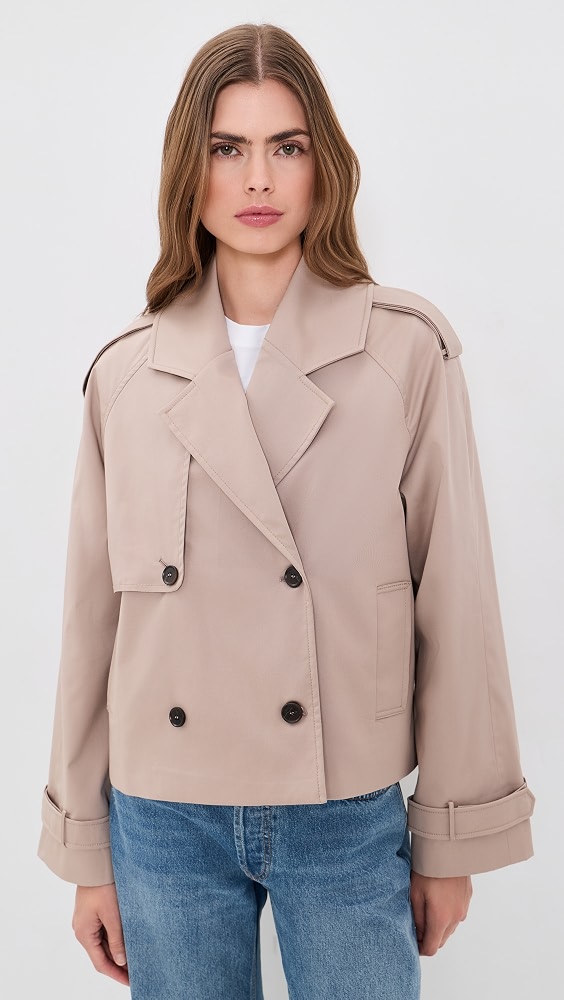 Rickie Cropped Trench Coat - Beige